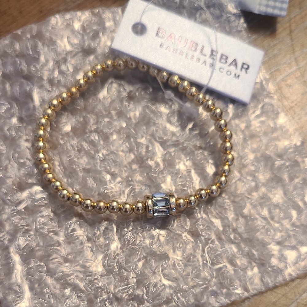 BaubleBar Gold Bracelet with Silver Accent